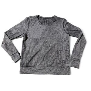Lululemon Rush Hour Long Sleeve Running Luon Spray Jacquard White and Black